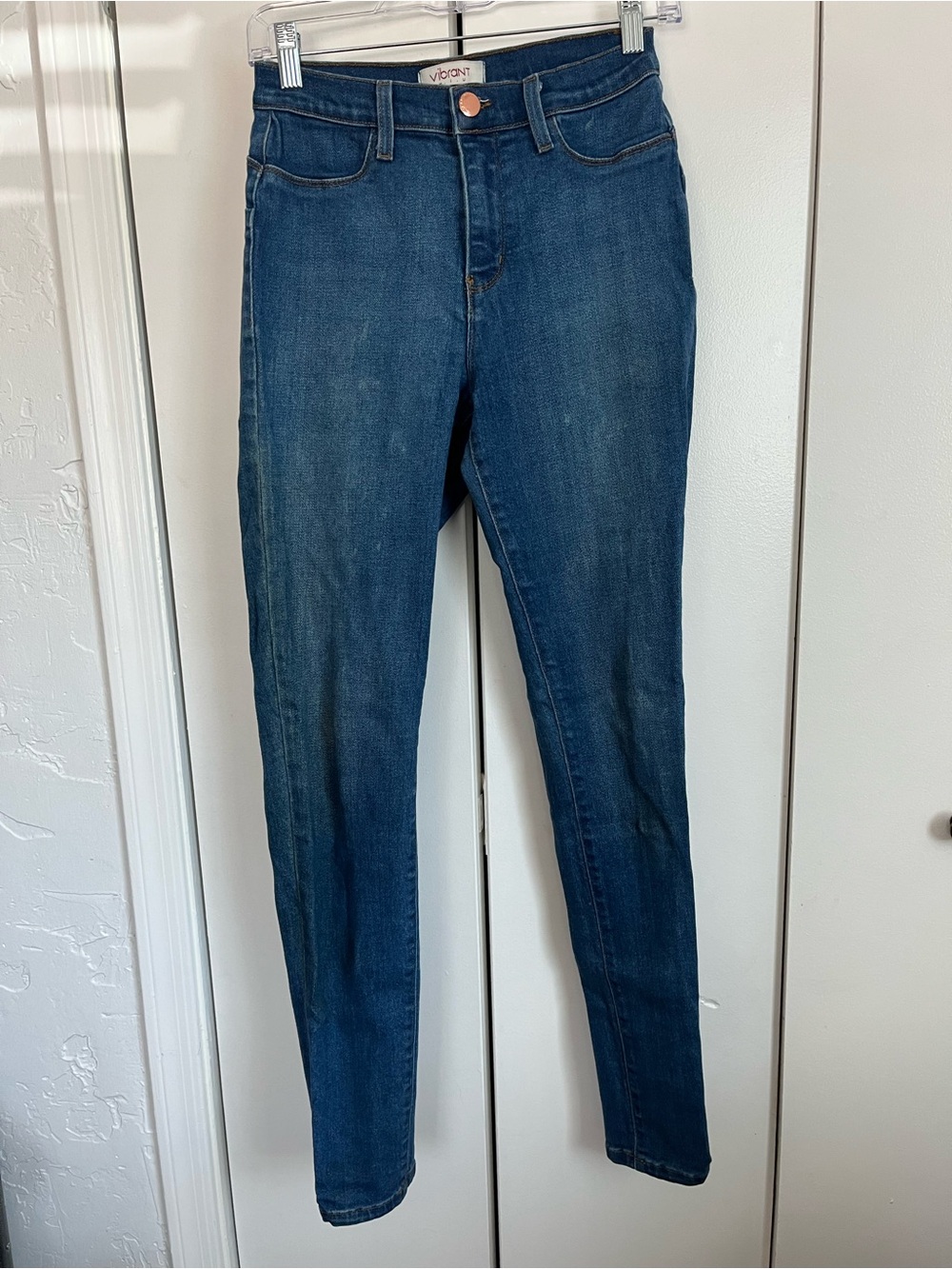 High Waist Skinny Jeans Medium Blue W28 L30